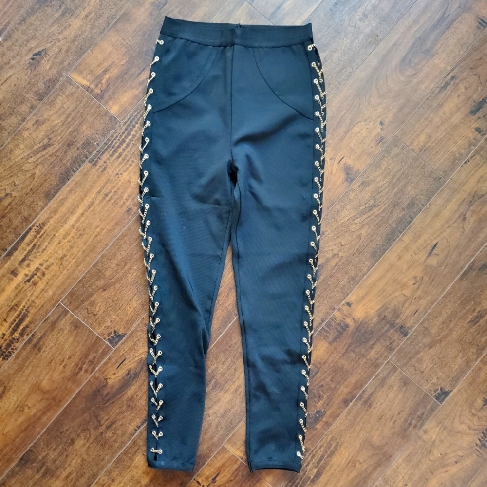 Gold Label Wow Couture Chain Side Pants sz M